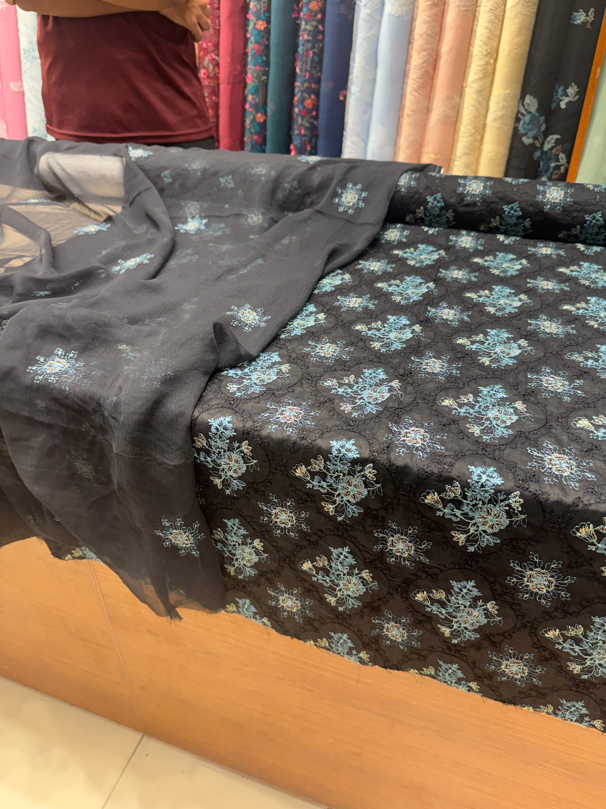 Black Embroidered Lawn