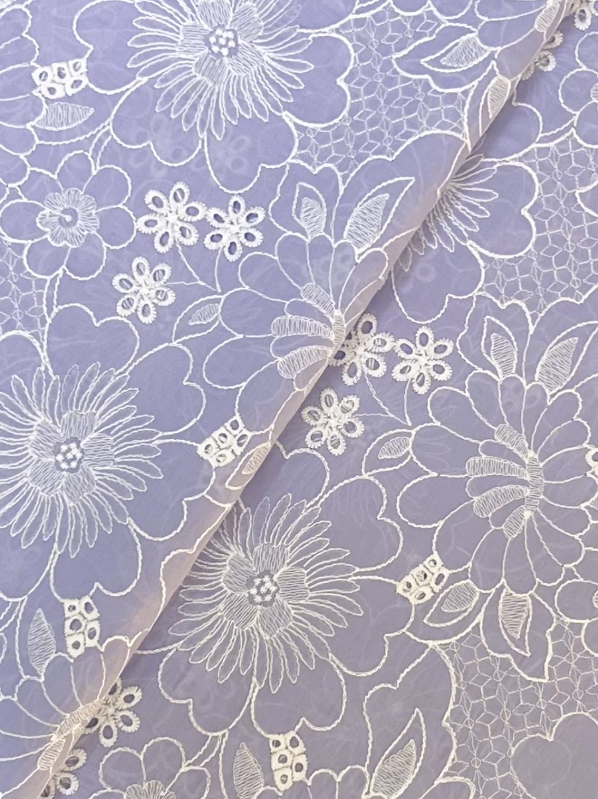 Fabareeze Purple 3 PC Chickenkari Embroidered
