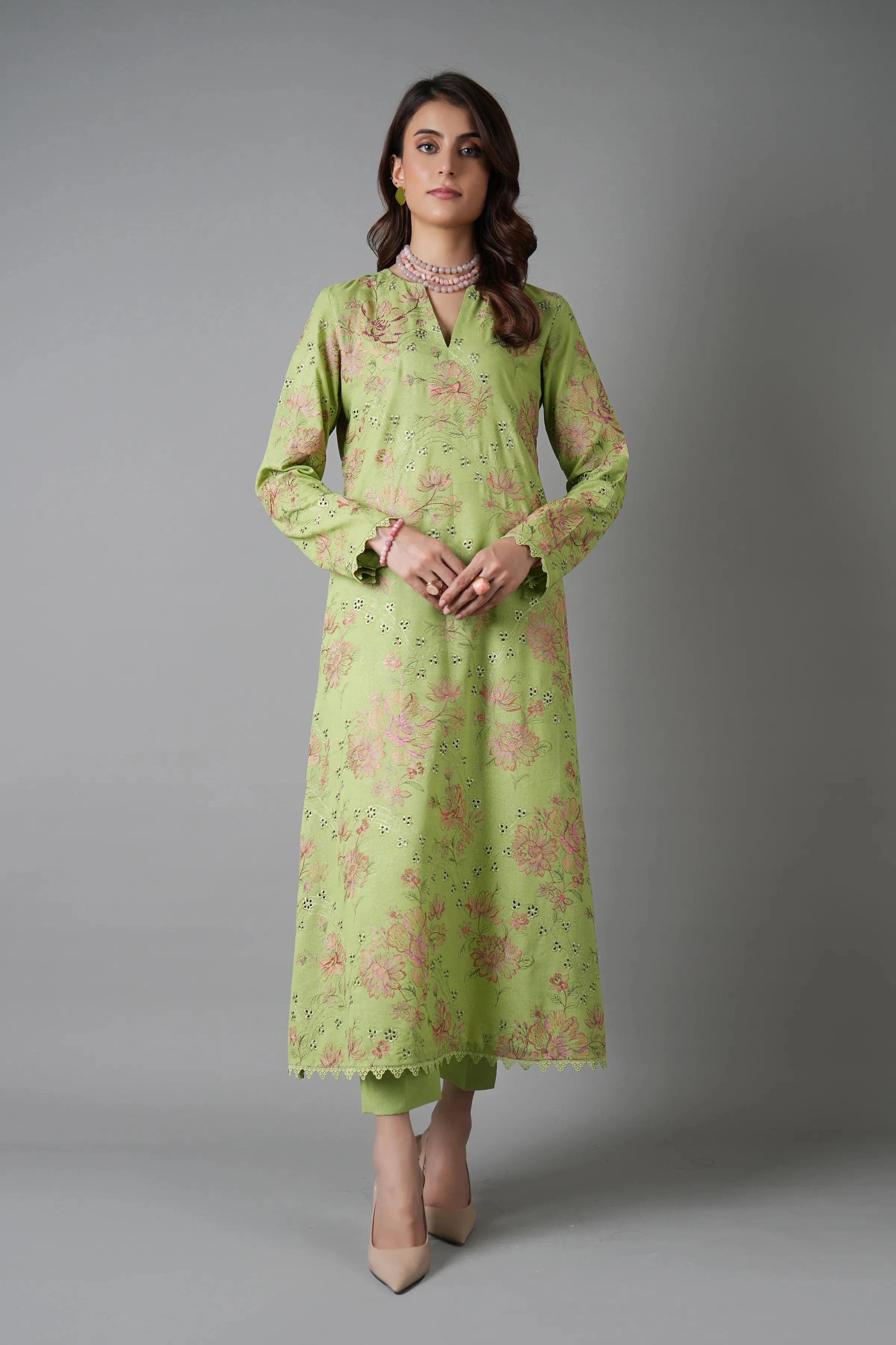Fabareeze Green 3 PC Chickenkari Karandi