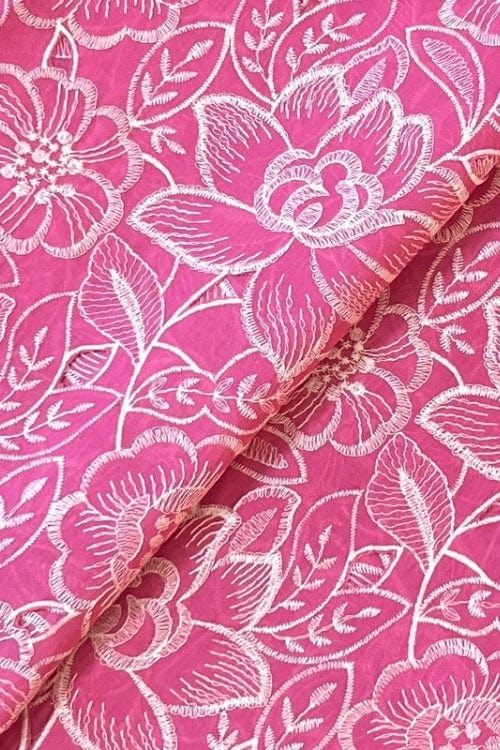 Fabareeze Pink 3 PC Cutworkari Embroidered