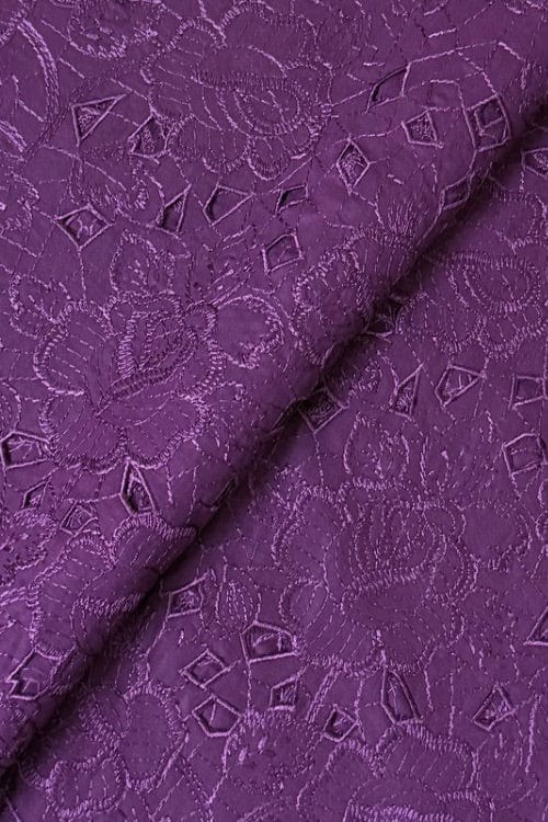 Fabareeze Purple 3 PC Cutworkari Embroidered