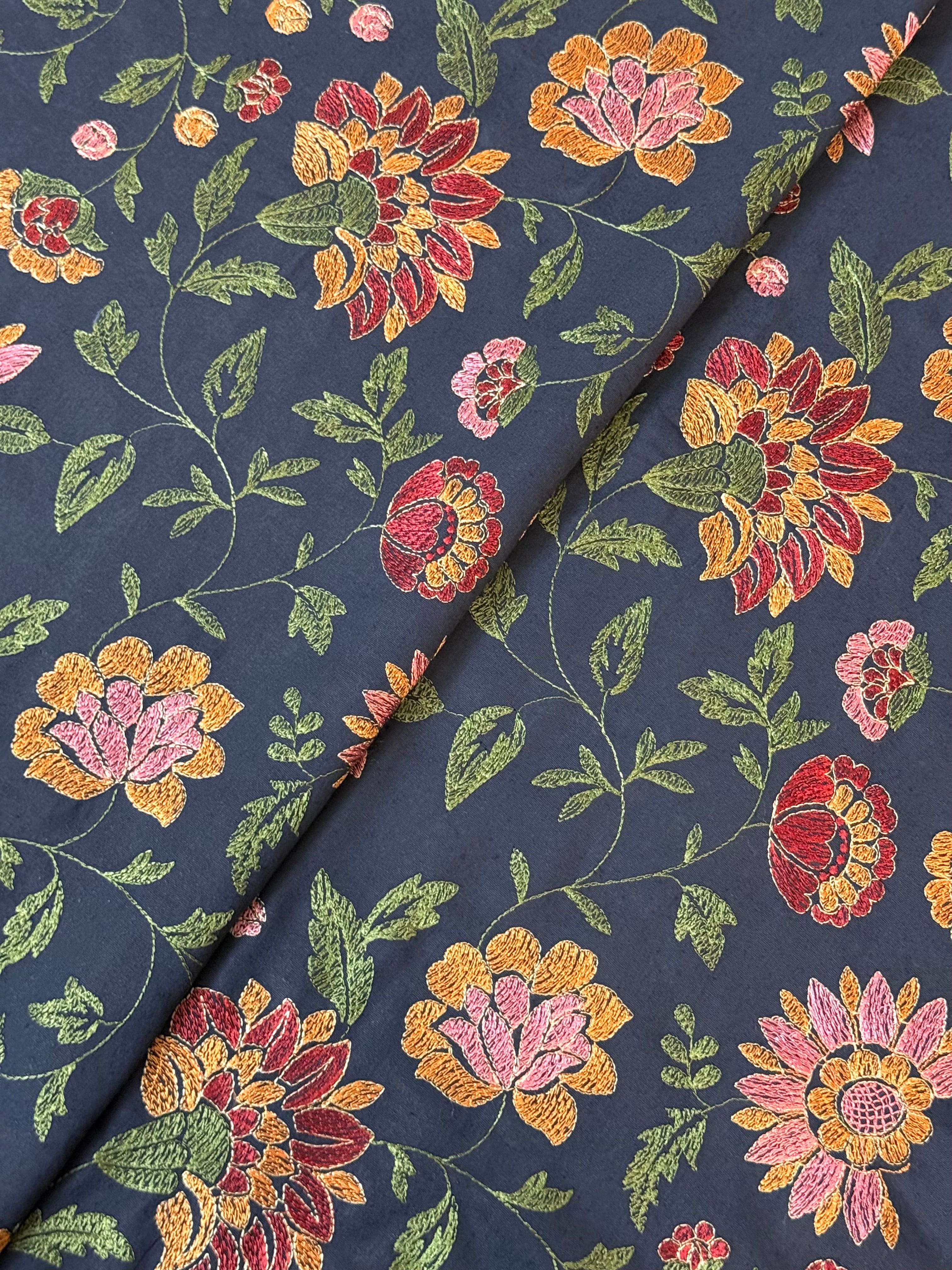 Fabareeze Navy blue 3 PC Embroidered Karandi