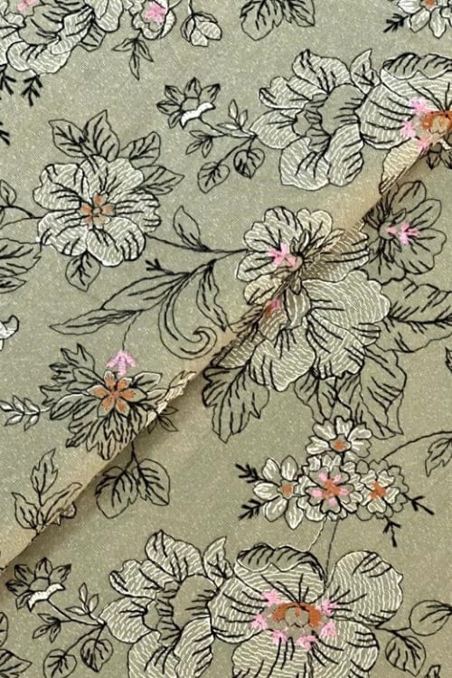 Fabareeze Green 3 PC Embroidered Karandi