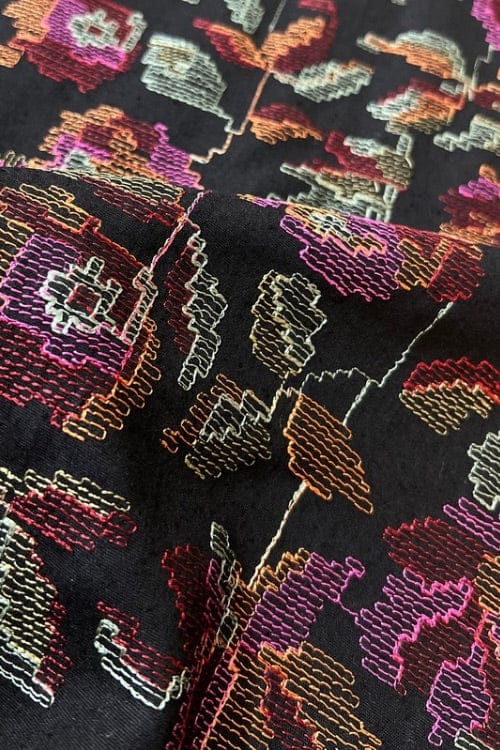 Fabareeze Black 3 PC Embroidered Karandi