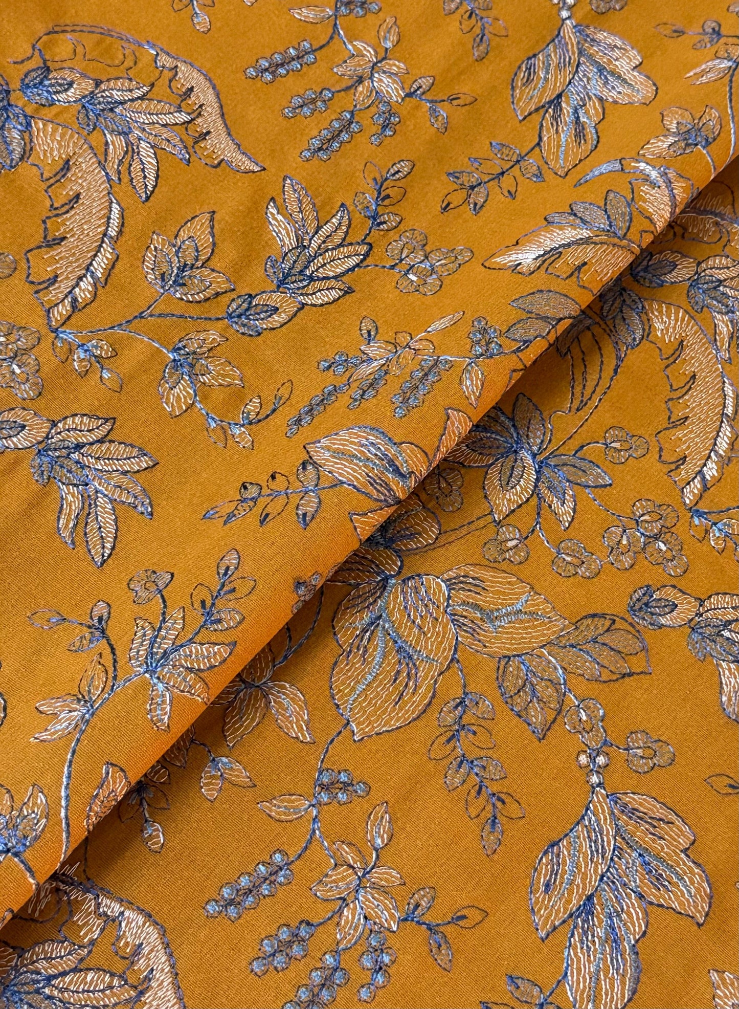 Fabareeze Ocher 3 PC Embroidered Karandi