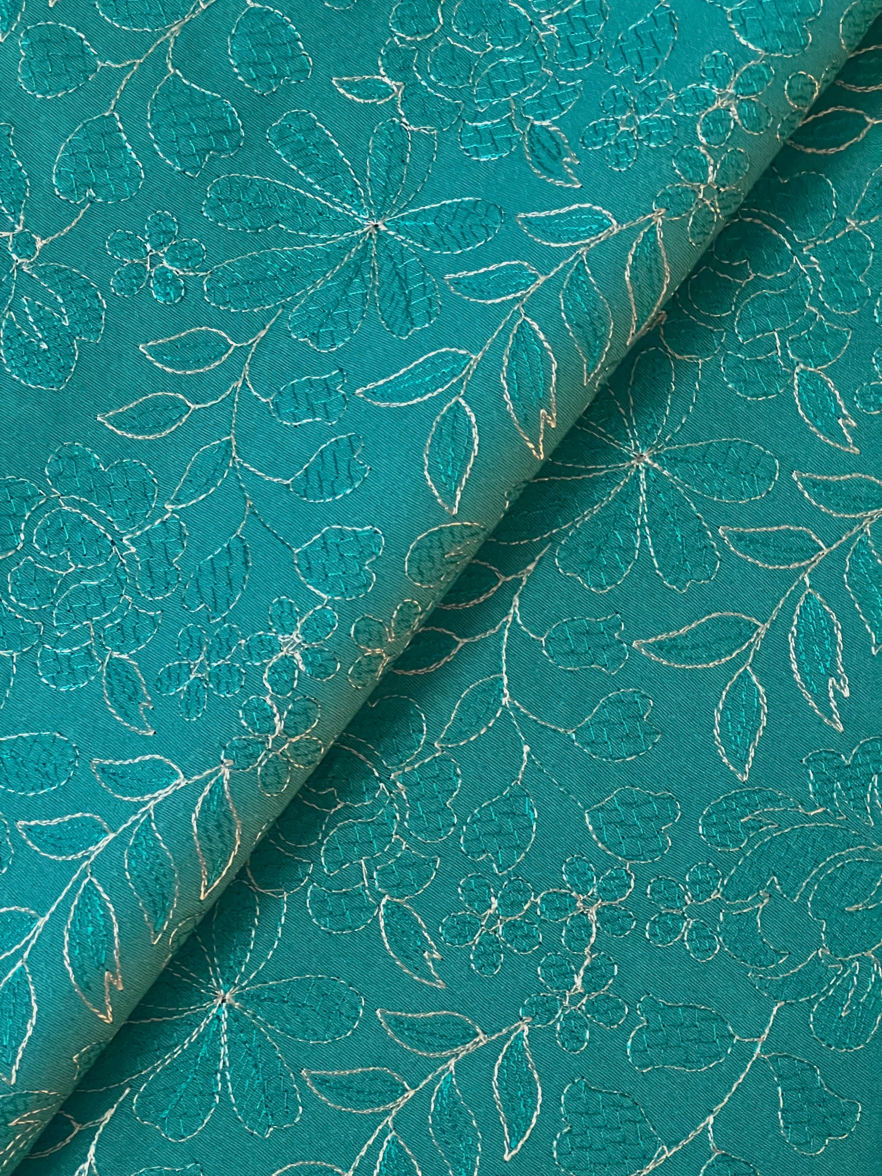 Fabareeze Sea Green 3 PC Embroidered Karandi