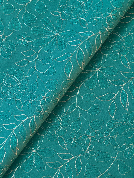 Fabareeze Sea Green 3 PC Embroidered Karandi