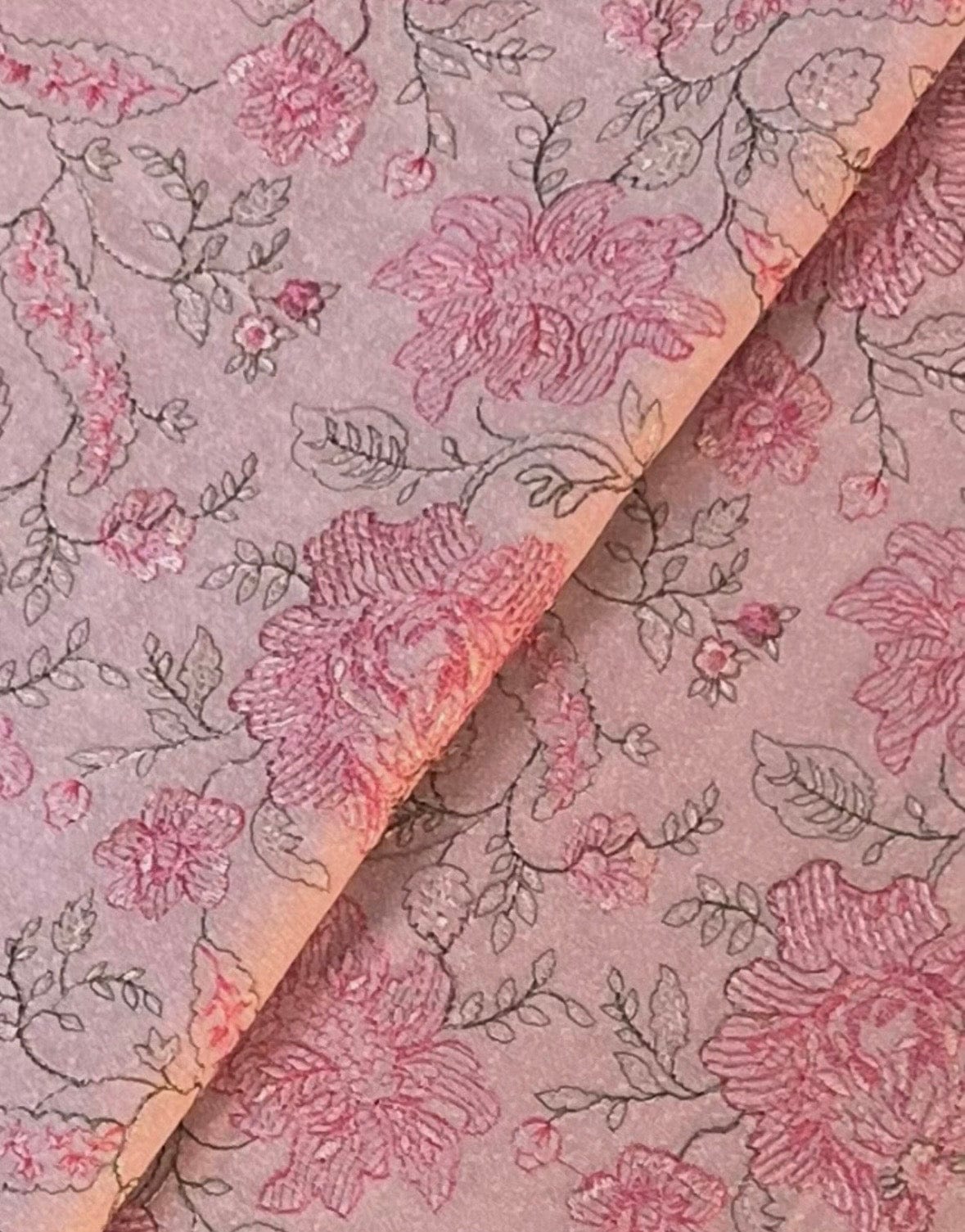 Fabareeze Light pink 3 PC Embroidered Karandi