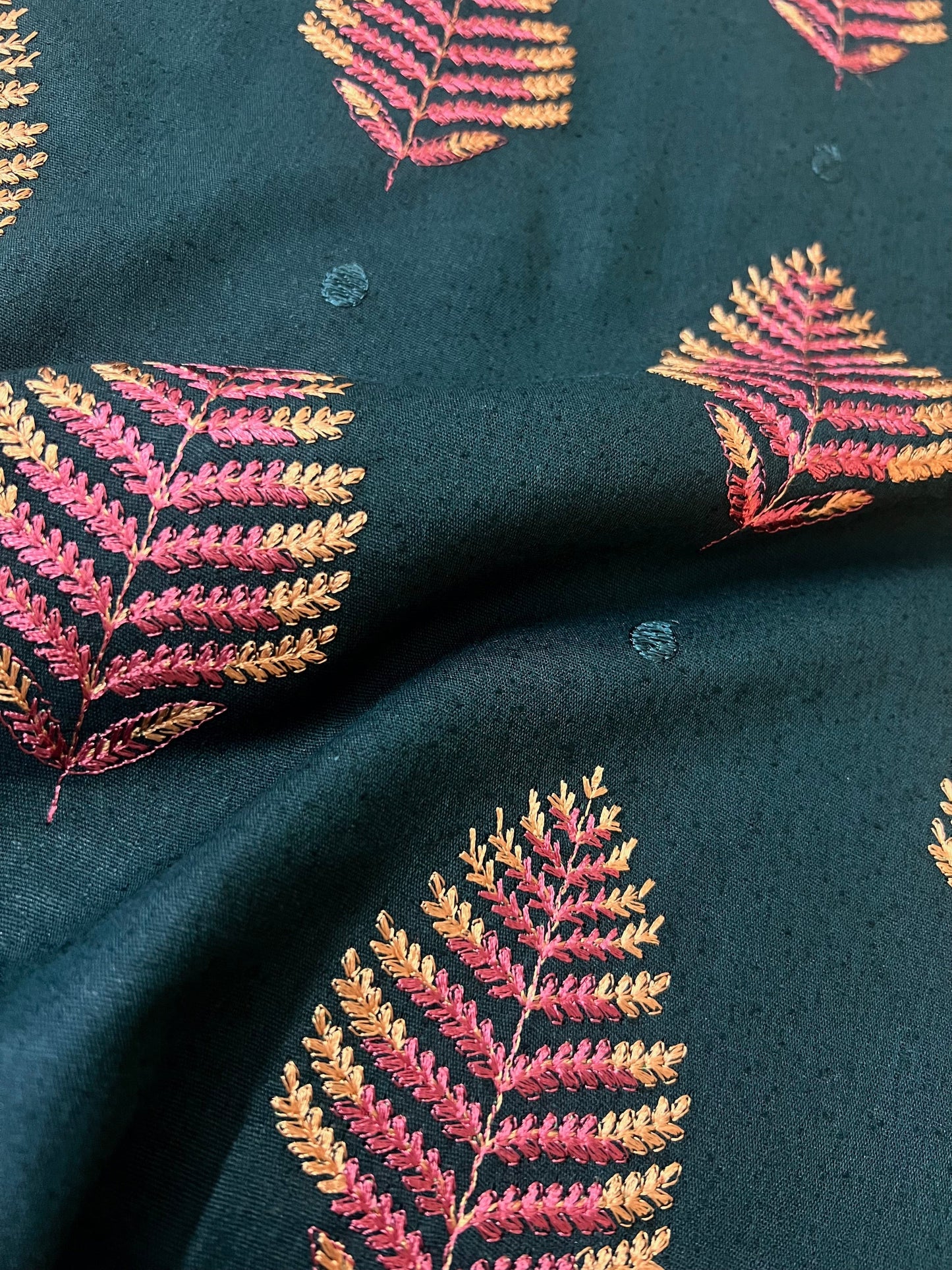 Fabareeze Teal green 3 PC Embroidered Karandi