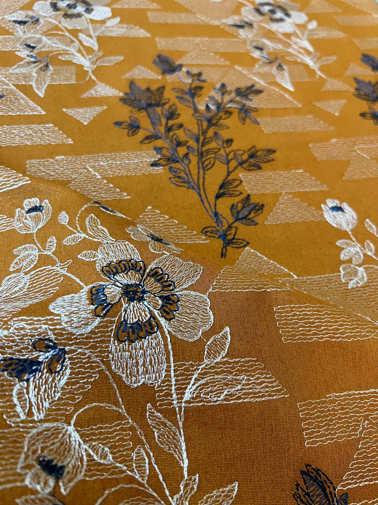 Fabareeze Ocher 3 PC Embroidered Karandi