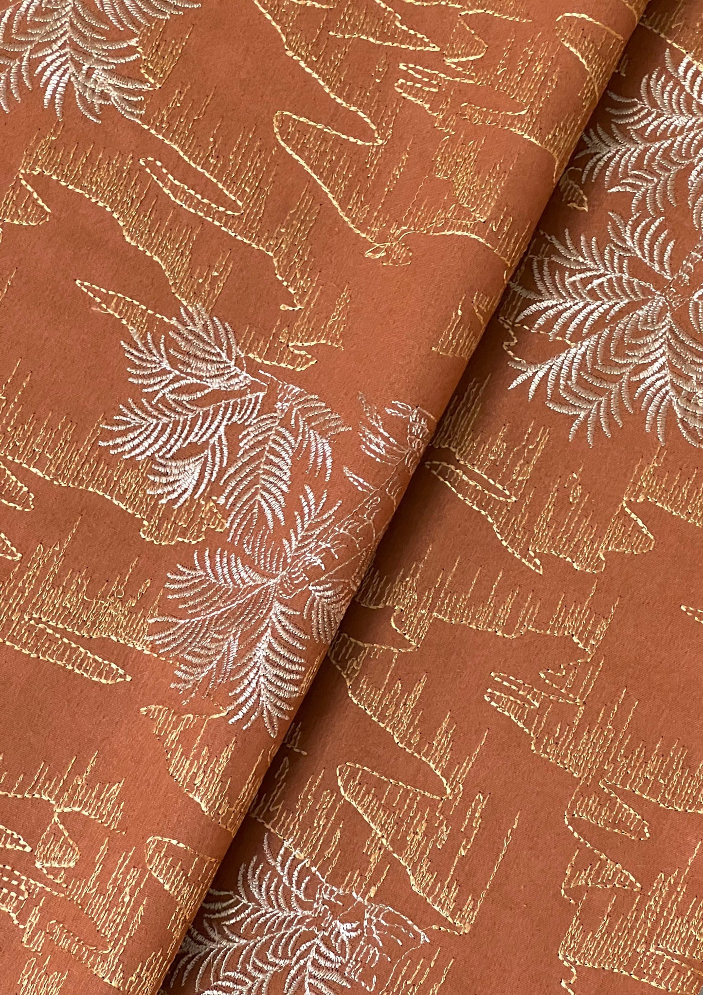 Fabareeze Rust 3 PC Embroidered Karandi