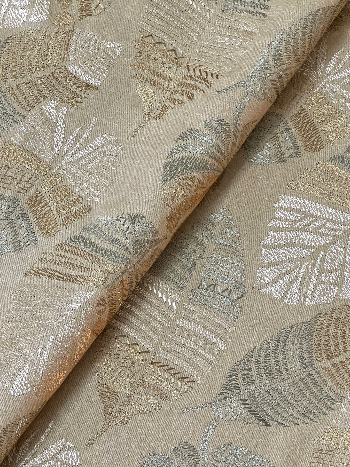 Fabareeze Beige 3 PC Embroidered Karandi