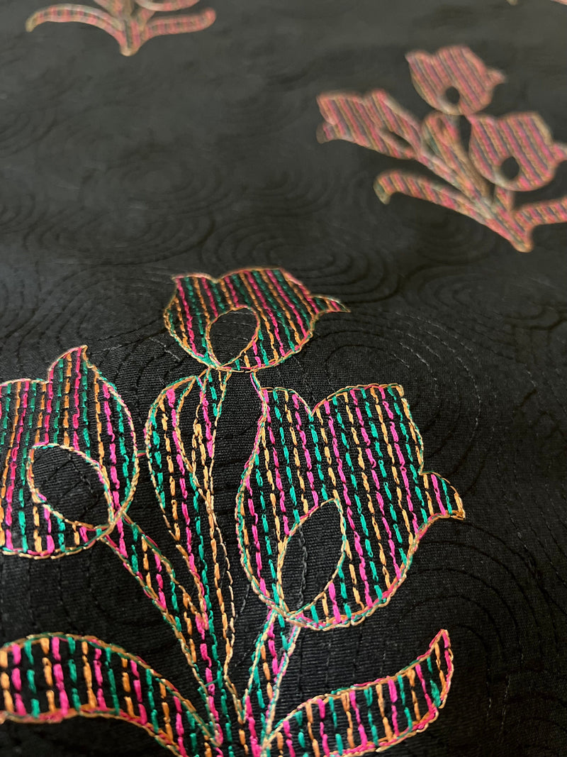 Fabareeze Black 3 PC Embroidered Karandi