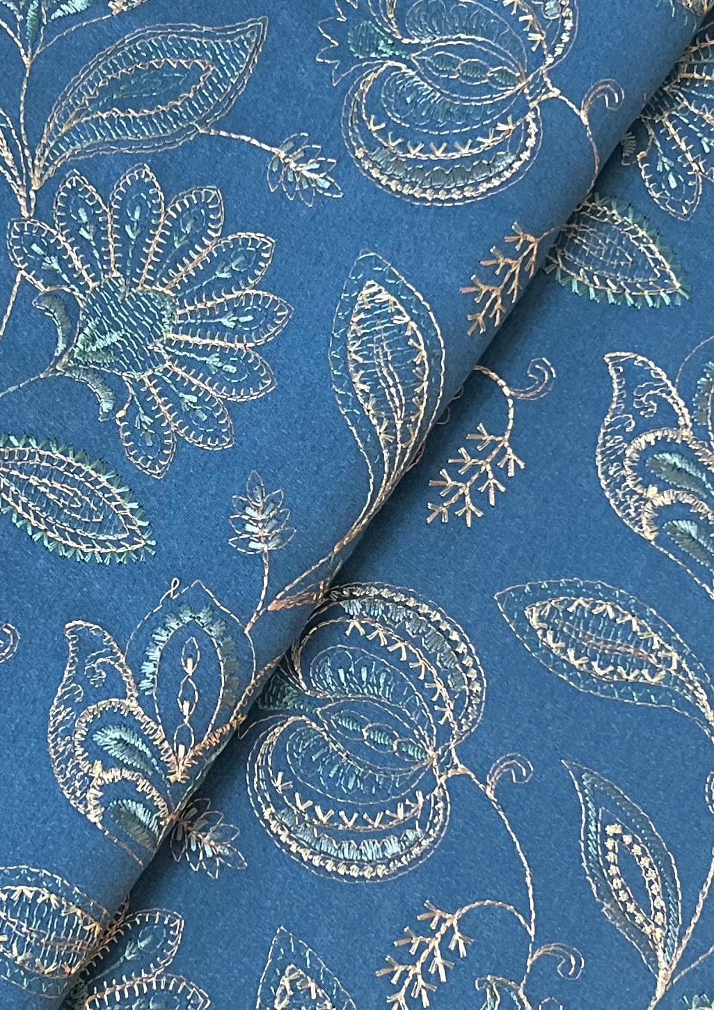 Fabareeze Blue 3 PC Embroidered Karandi