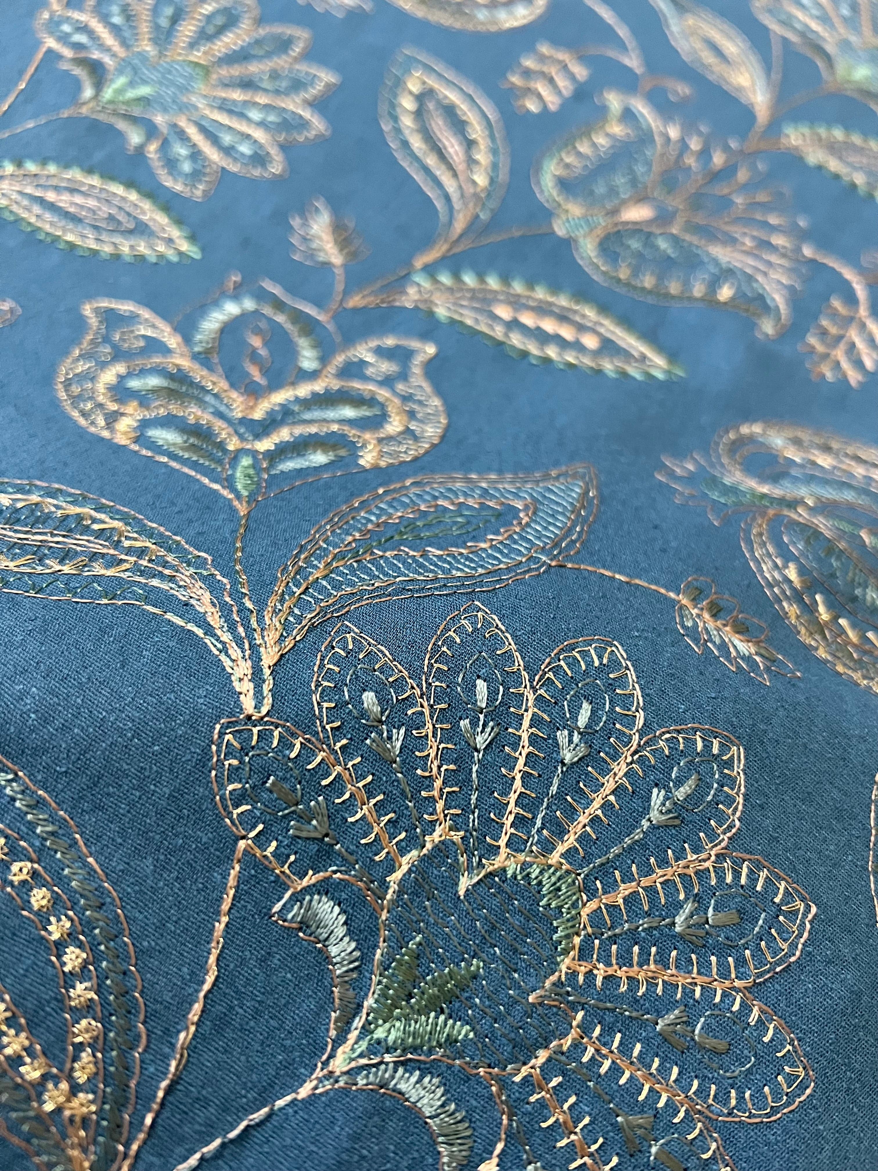Fabareeze Blue 3 PC Embroidered Karandi