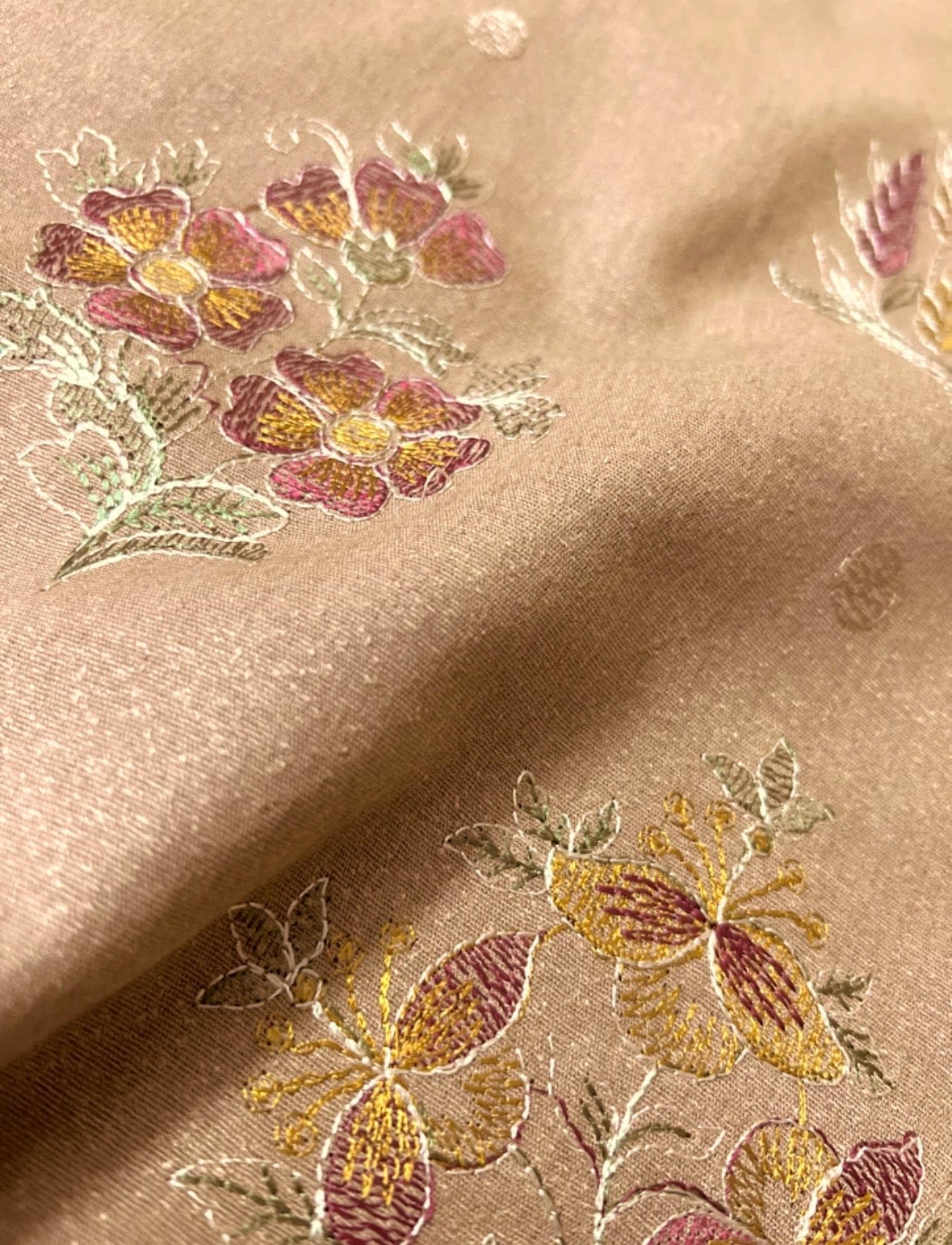 Fabareeze Light brown 3 PC Embroidered Karandi