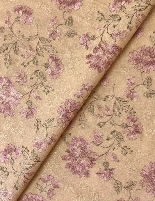 Fabareeze Yellow 3 PC Embroidered Karandi