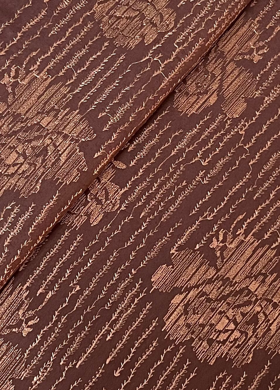 Fabareeze Brown 3 PC Embroidered Karandi