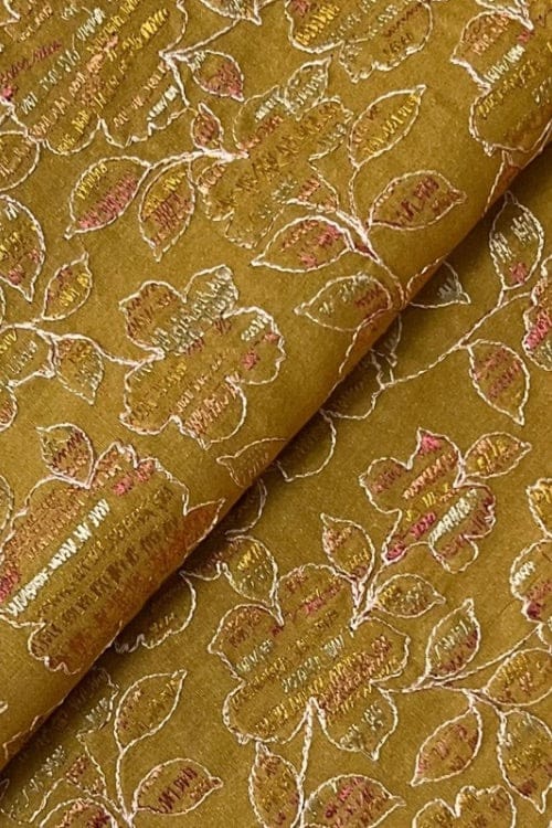 Fabareeze Mustard 3 PC Embroidered Karandi