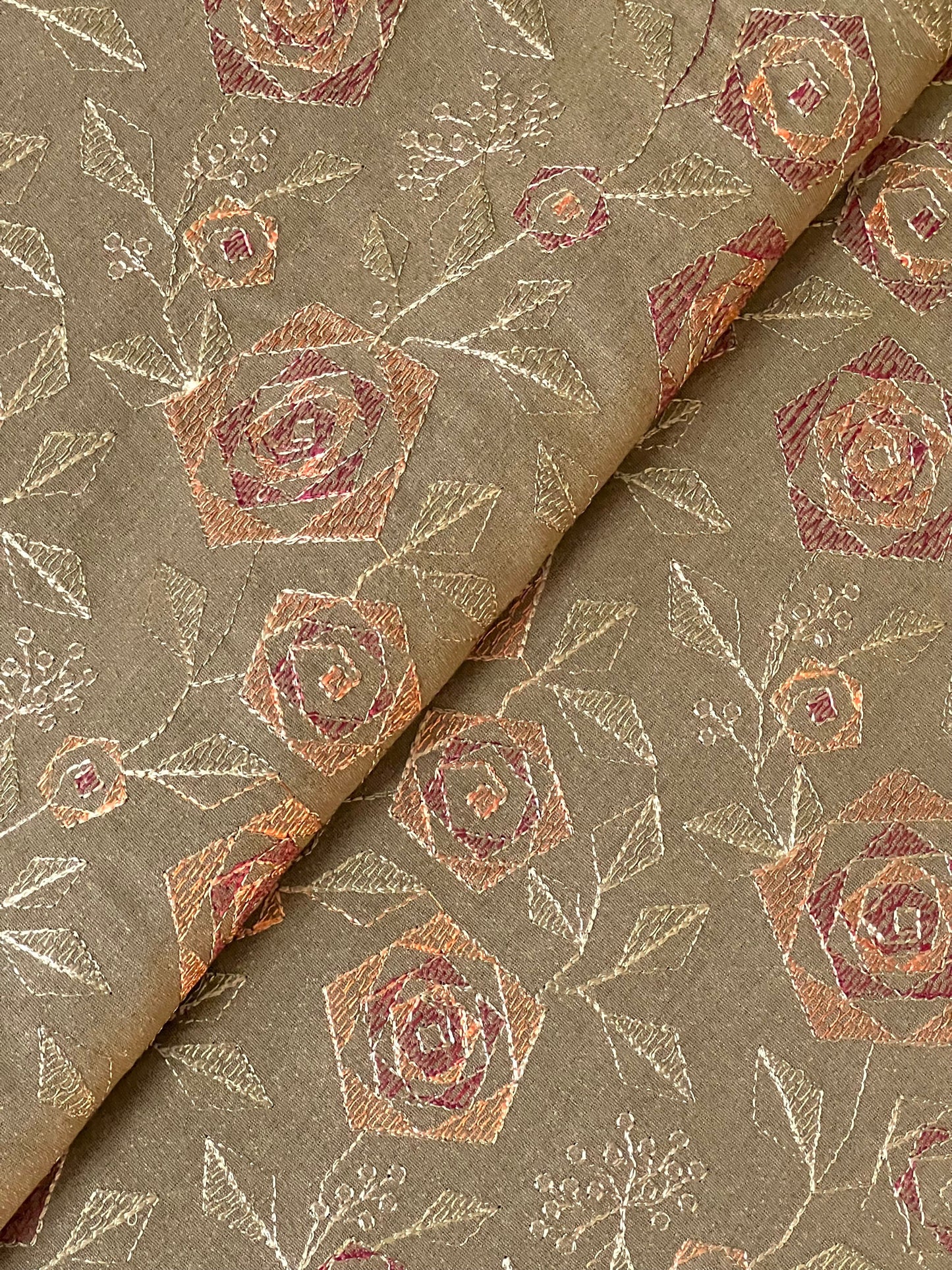 Fabareeze Olive green 3 PC Embroidered Karandi