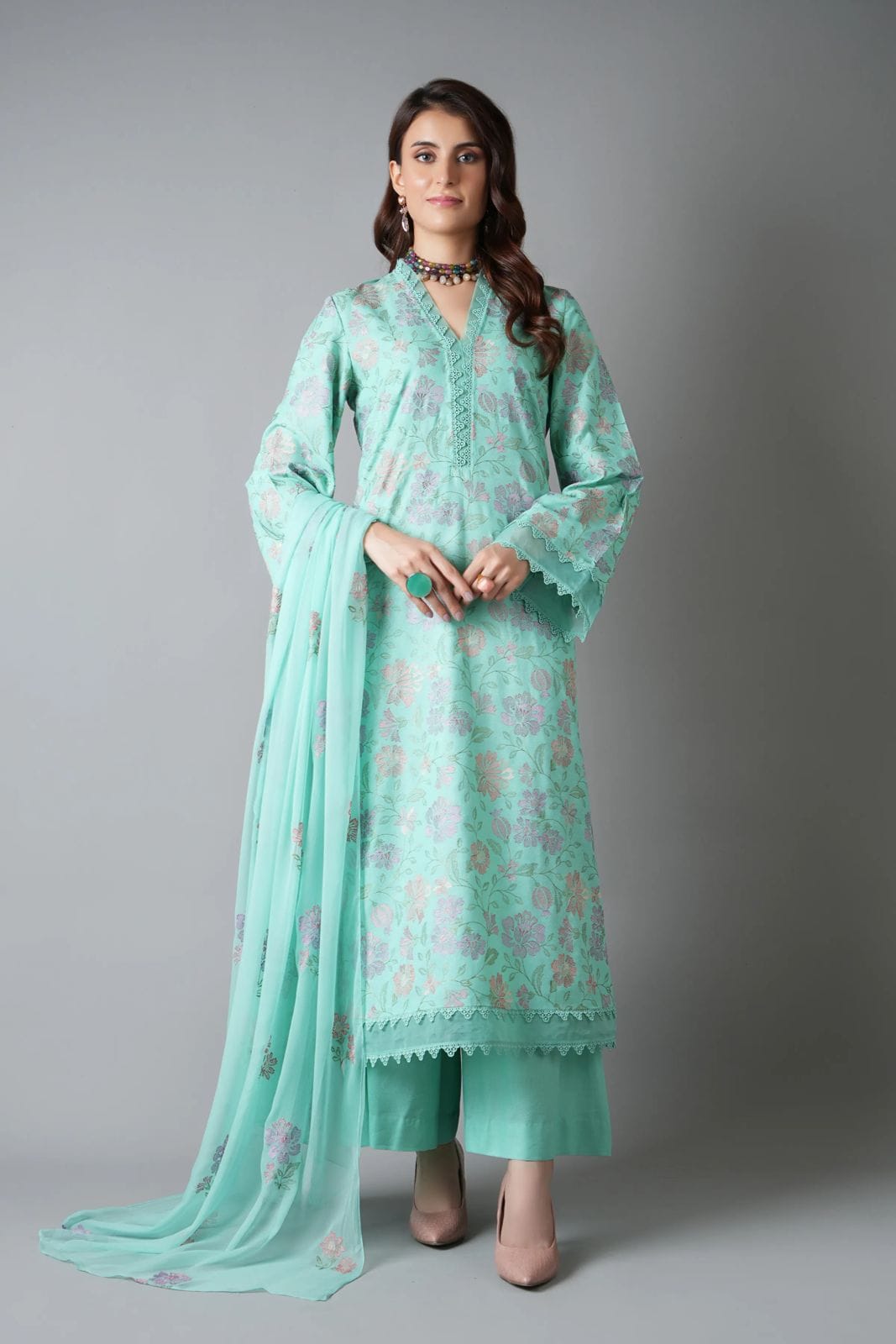 Fabareeze Aqua 3 PC Embroidered Karandi