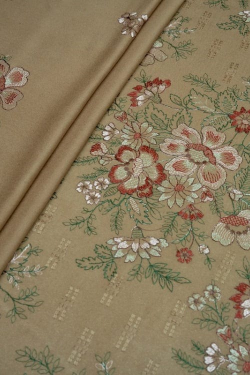 Fabareeze Beige 3 PC Embroidered Karandi