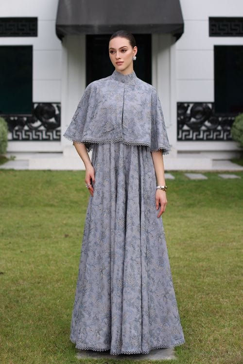 Fabareeze Grey 3 PC Embroidered Karandi