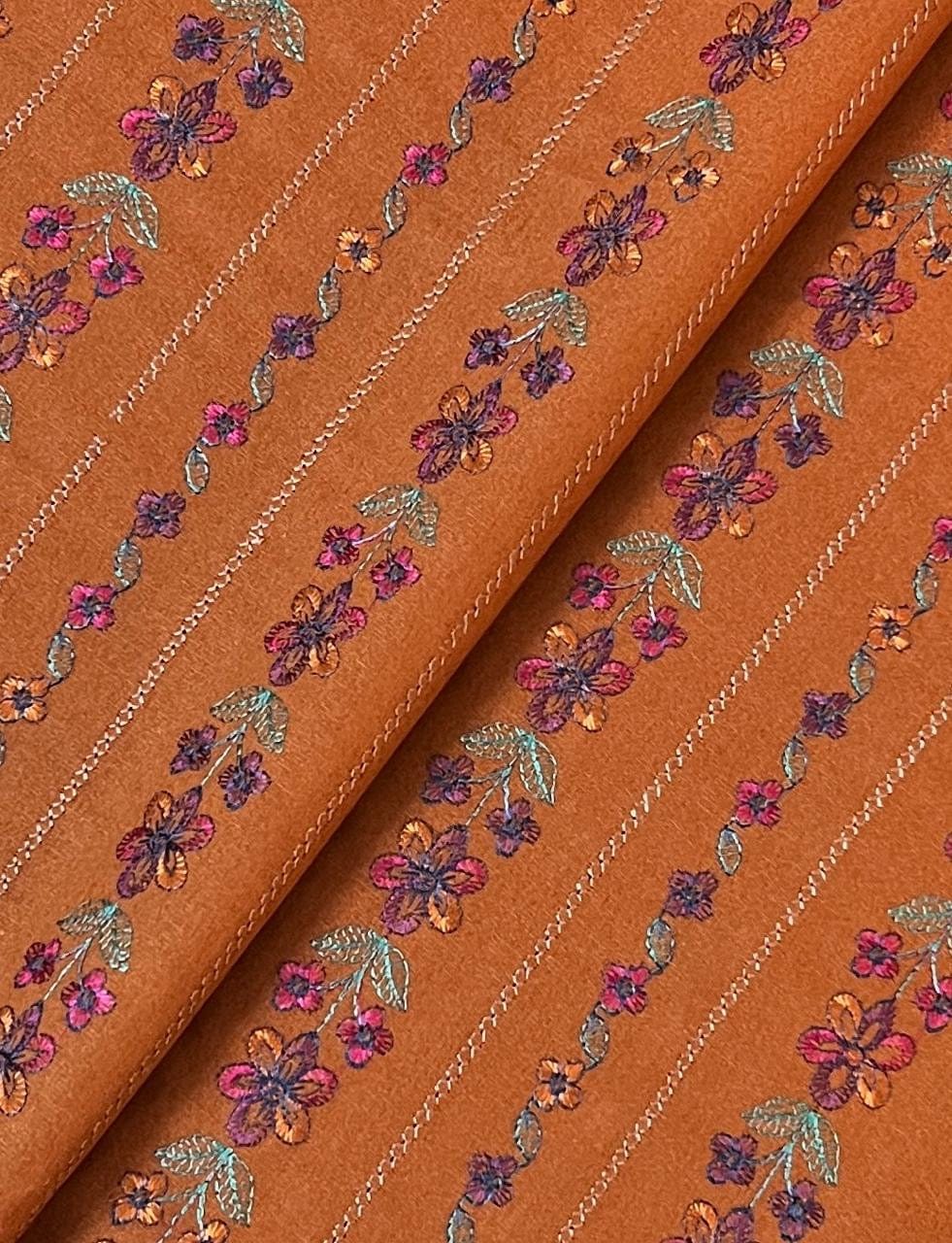Fabareeze Rust 3 PC Embroidered Karandi