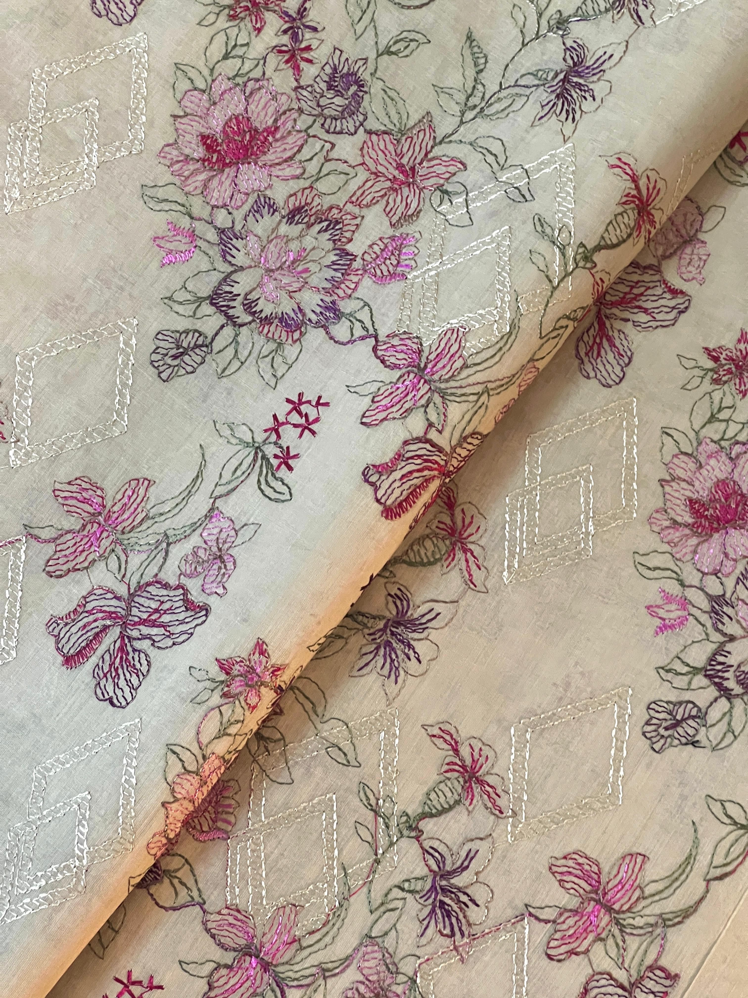 Fabareeze Beige 3 PC Lawn Embroidered