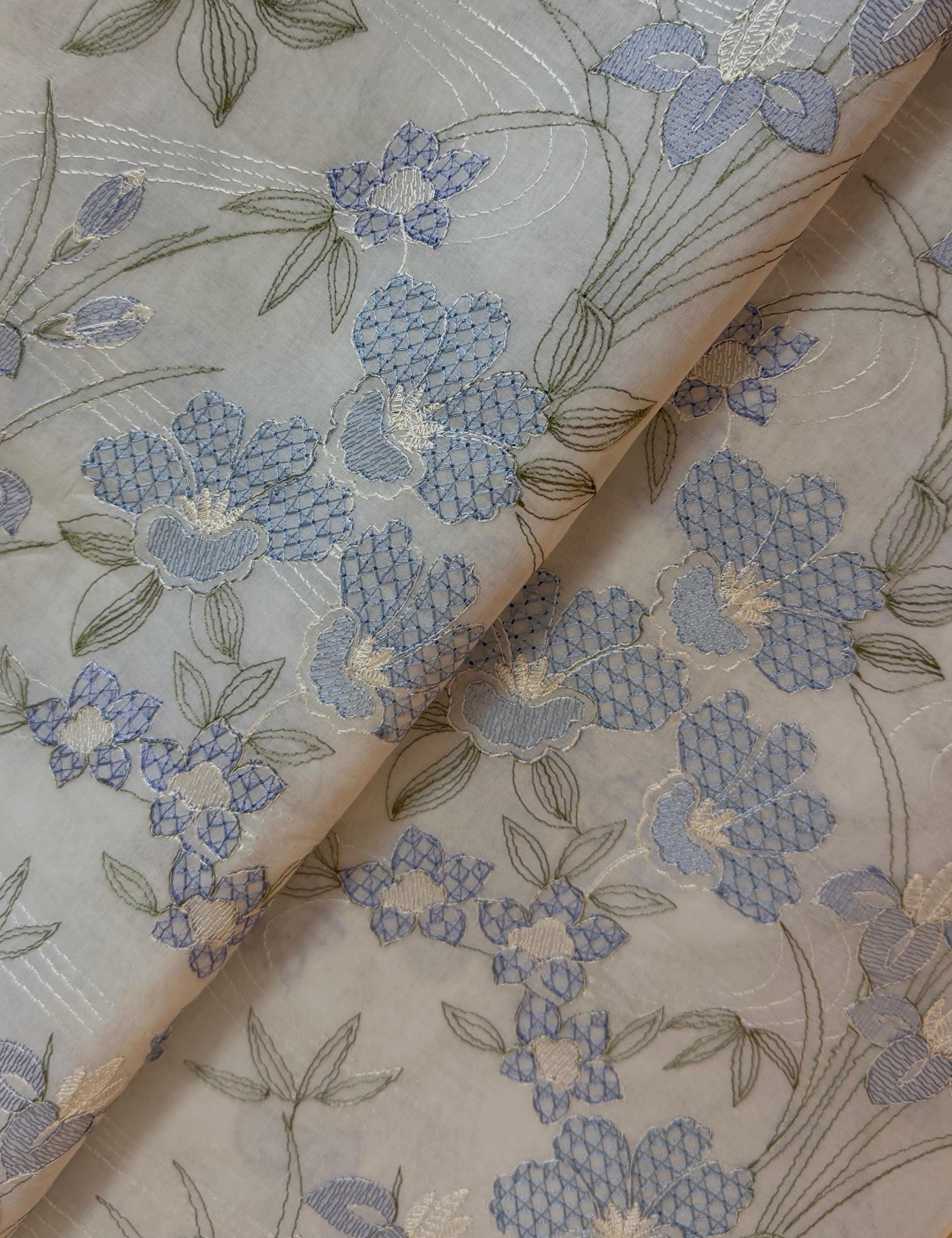 Fabareeze Sky Blue 3 PC Lawn Embroidered