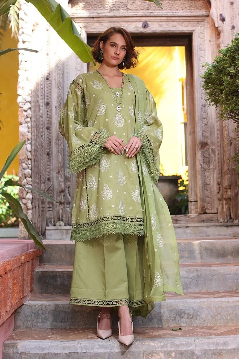 Fabareeze Green 3 PC Lawn Embroidered