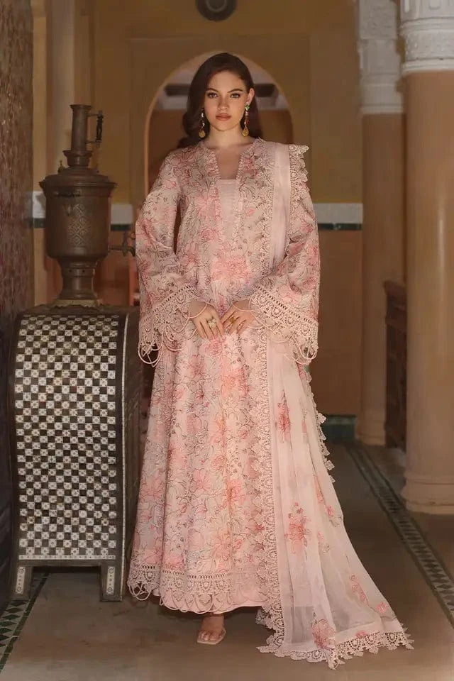 Fabareeze Pink 3 PC Lawn Embroidered