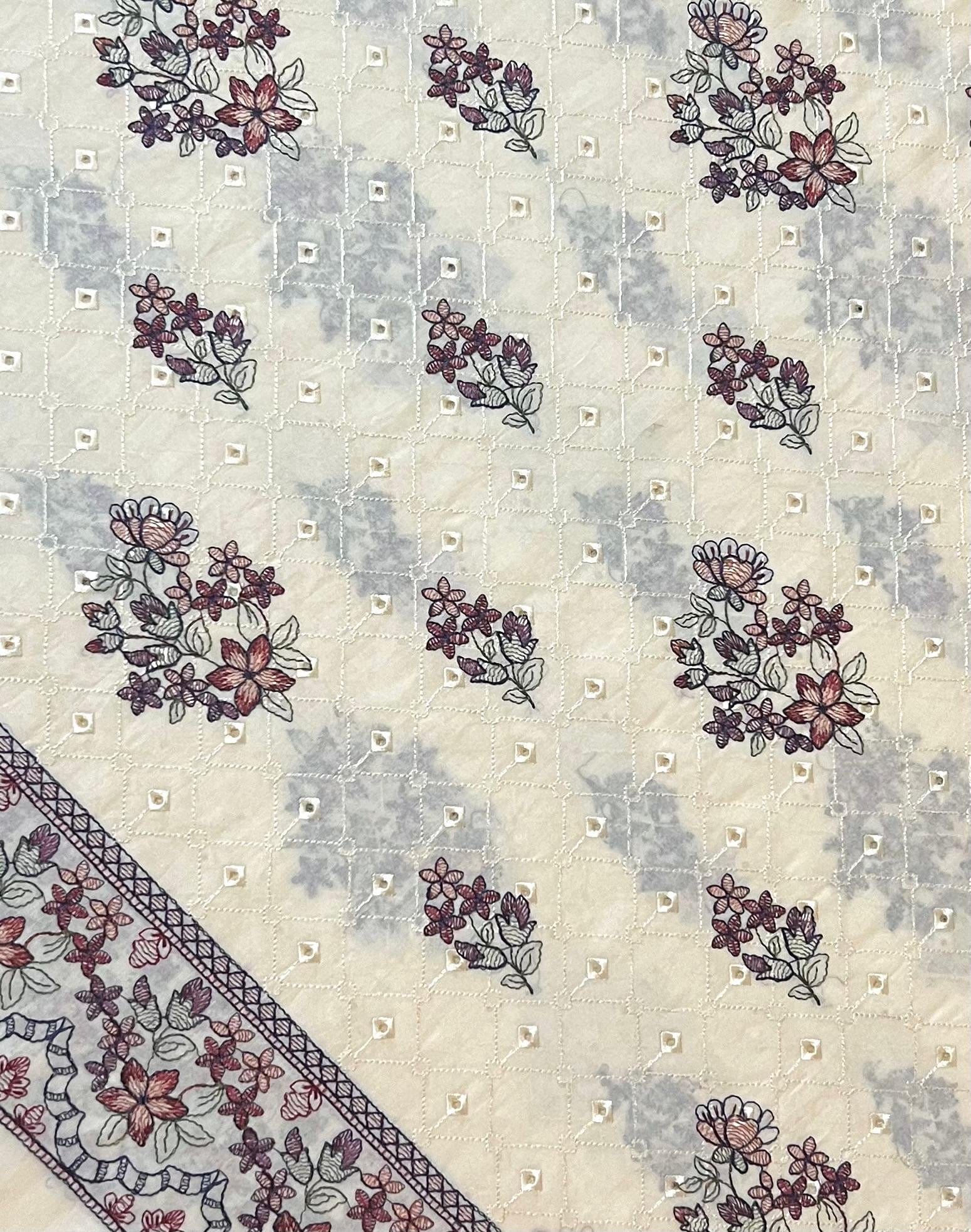 Fabareeze Off white 3 PC Lawn Embroidered