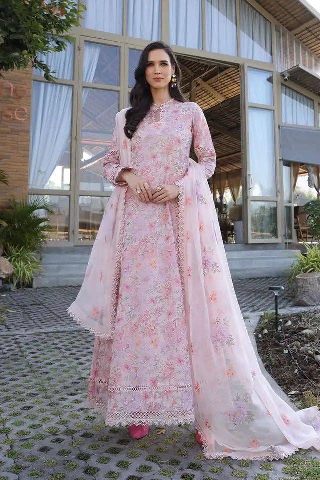 Fabareeze Pink 3 PC Lawn Embroidered