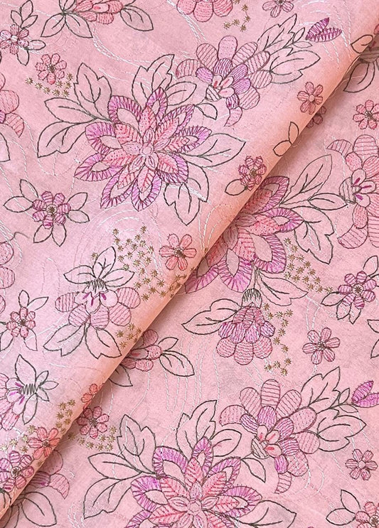 Fabareeze Pink 3 PC Lawn Embroidered