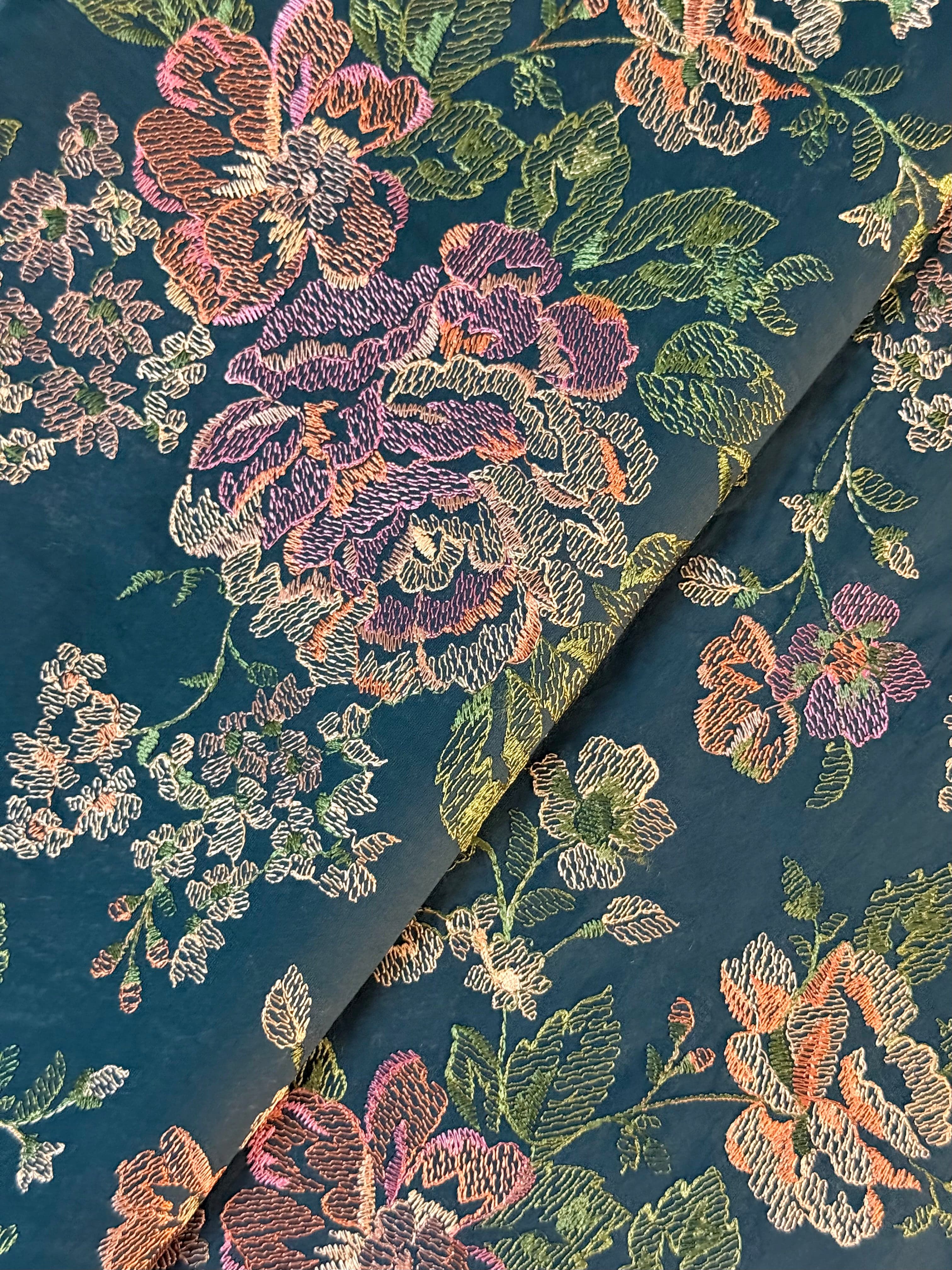 Fabareeze Teal Blue 3 PC Lawn Embroidered