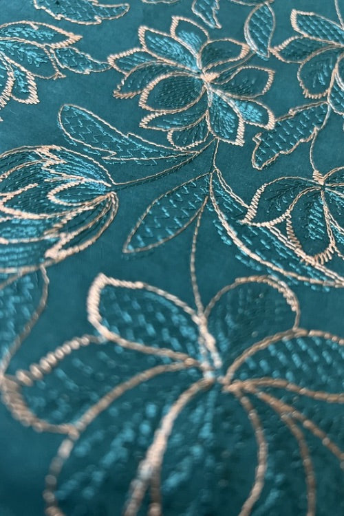 Fabareeze Teal green 3 PC Lawn Embroidered