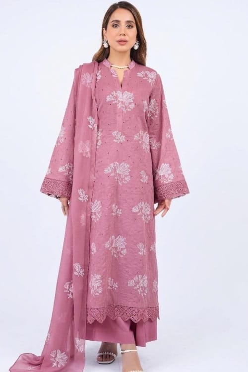 Fabareeze Pink 3 PC Lawn Embroidered