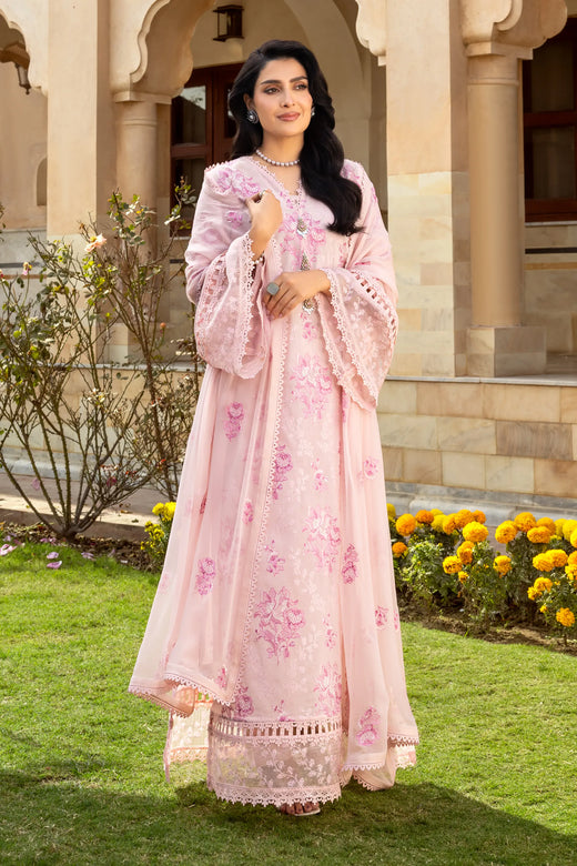 Pink Embroidered Lawn