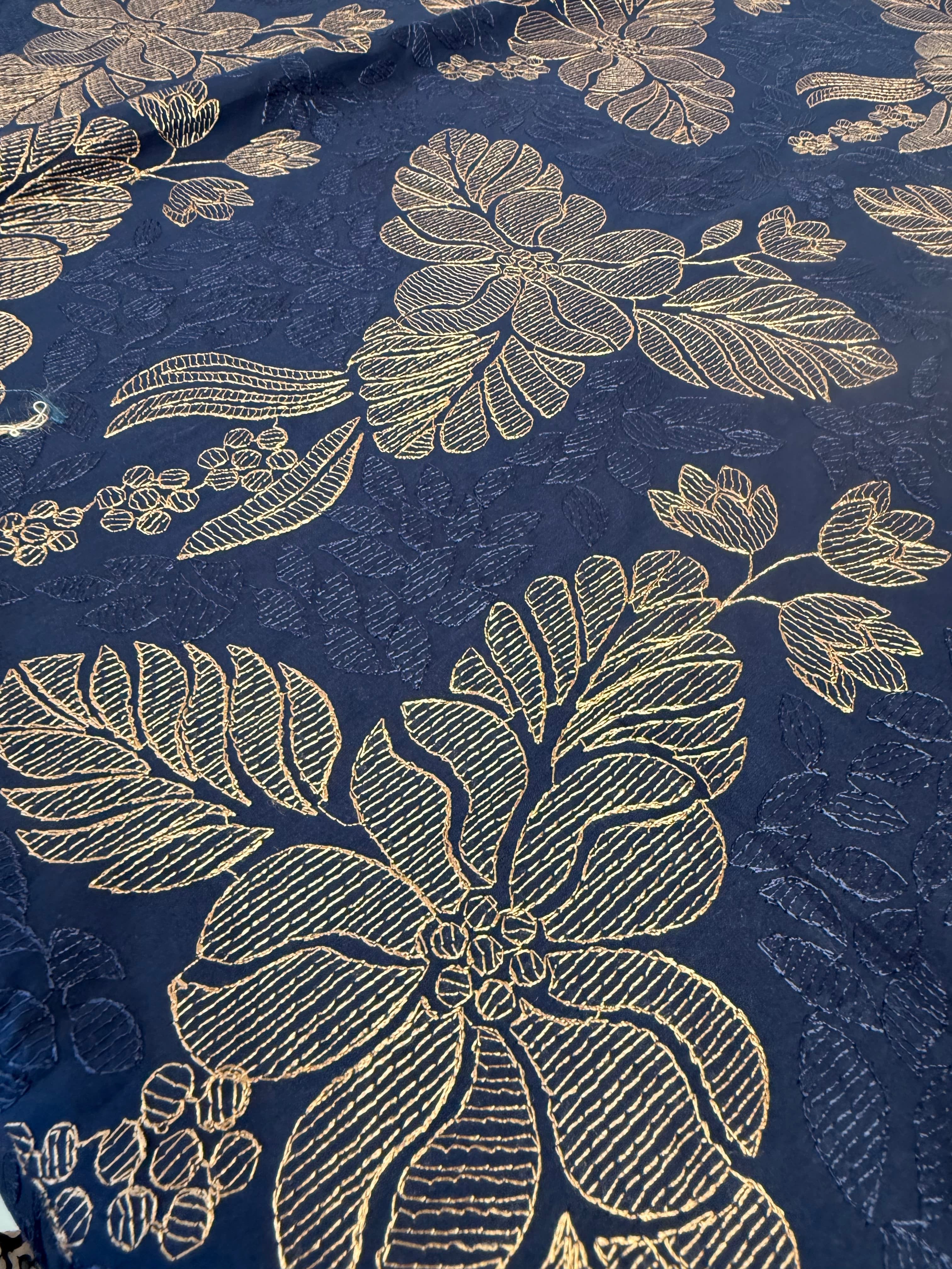 Fabareeze Navy blue 3 PC Lawn Embroidered