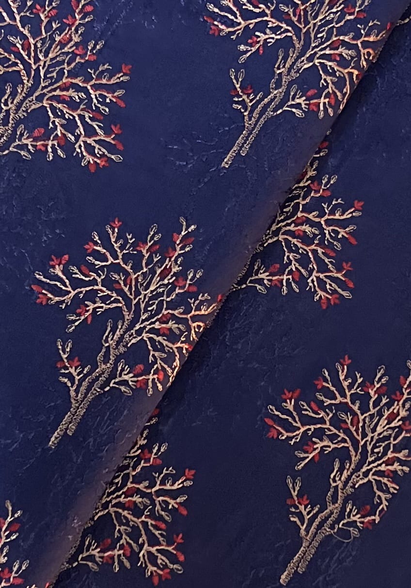 Fabareeze Navy blue 3 PC Lawn Embroidered