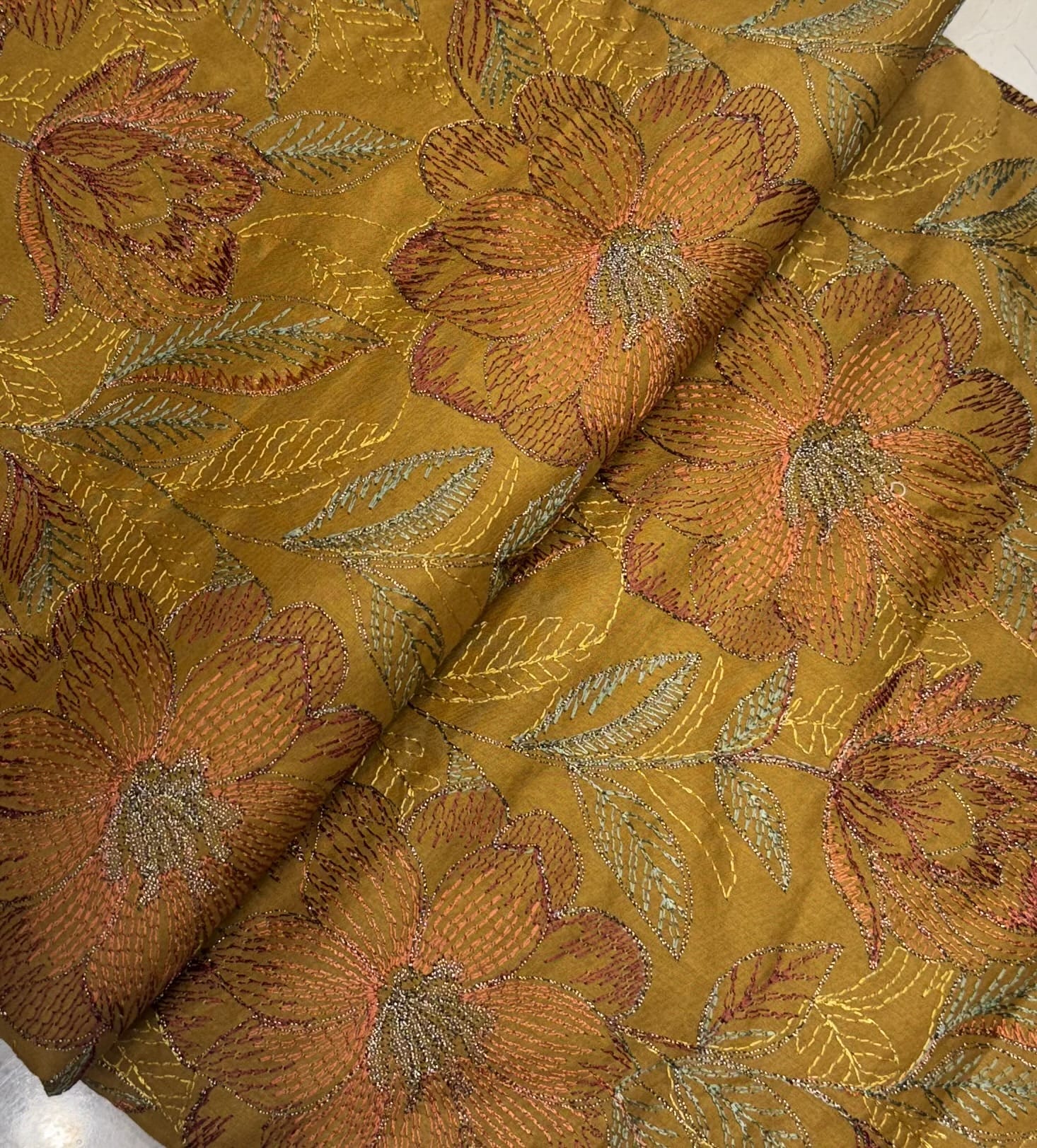 Fabareeze Mustard 3 PC Lawn Embroidered