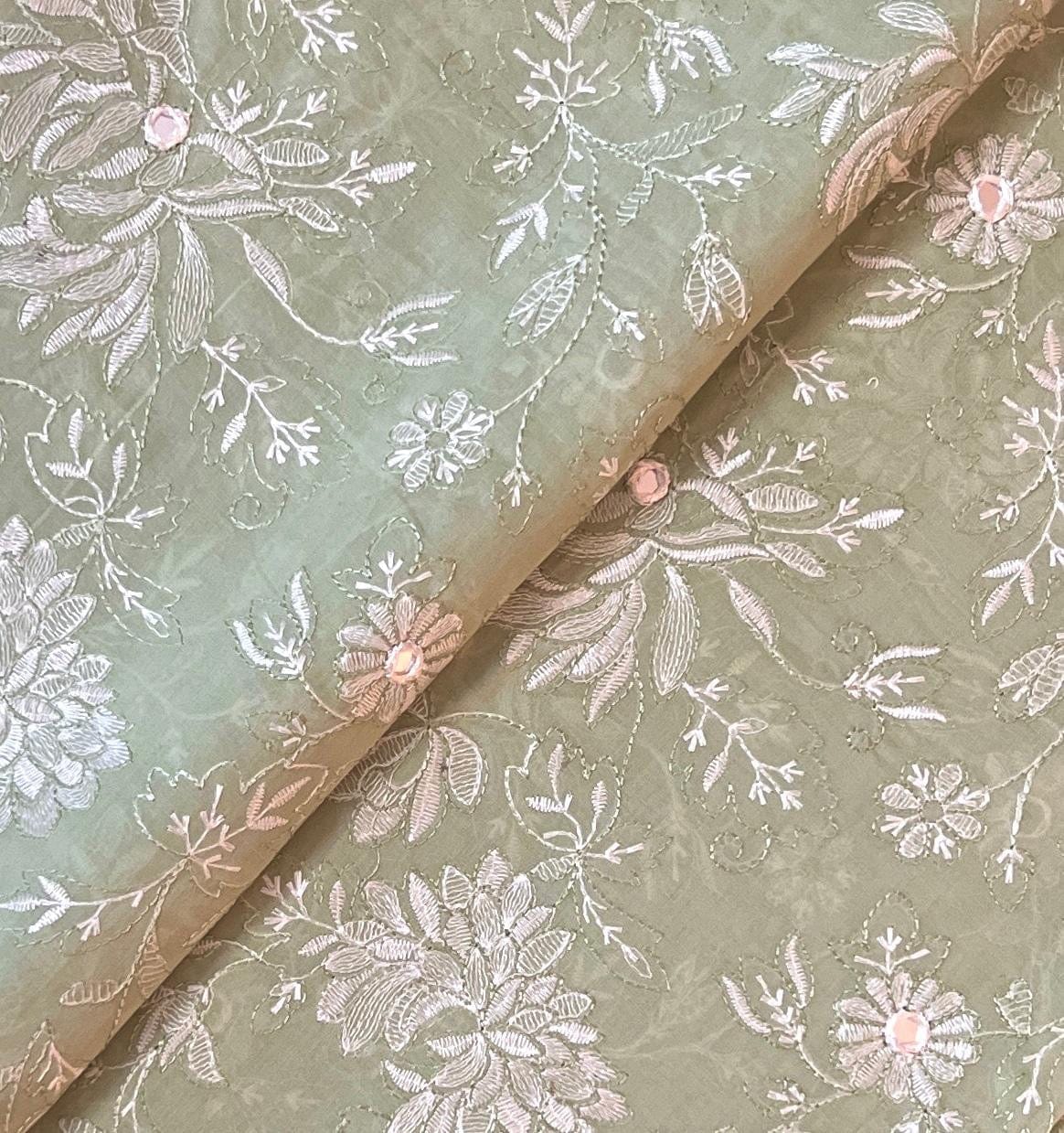 Fabareeze Green 3 PC shishakari Embroidered