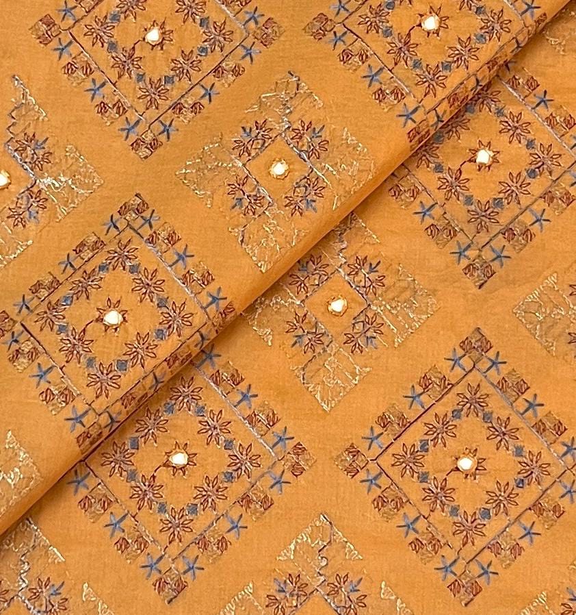 Fabareeze Orange 3 PC shishakari Embroidered
