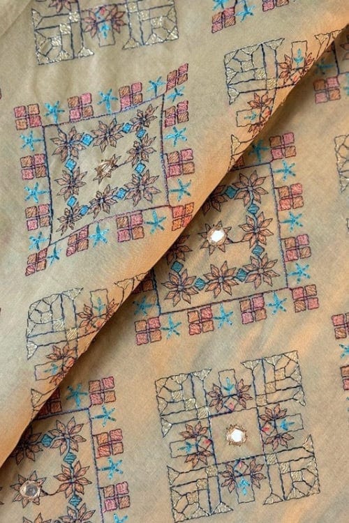 Fabareeze Beige 3 PC shishakari Embroidered