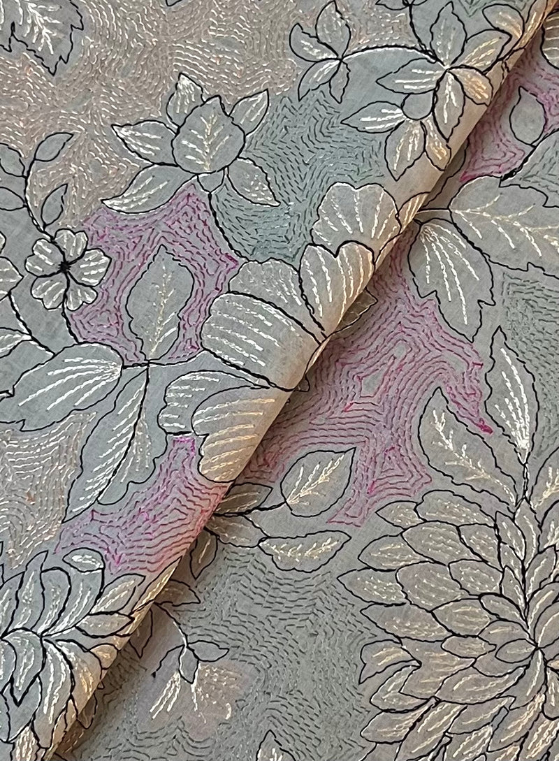 Grey Embroidered Lawn (Unstitched)