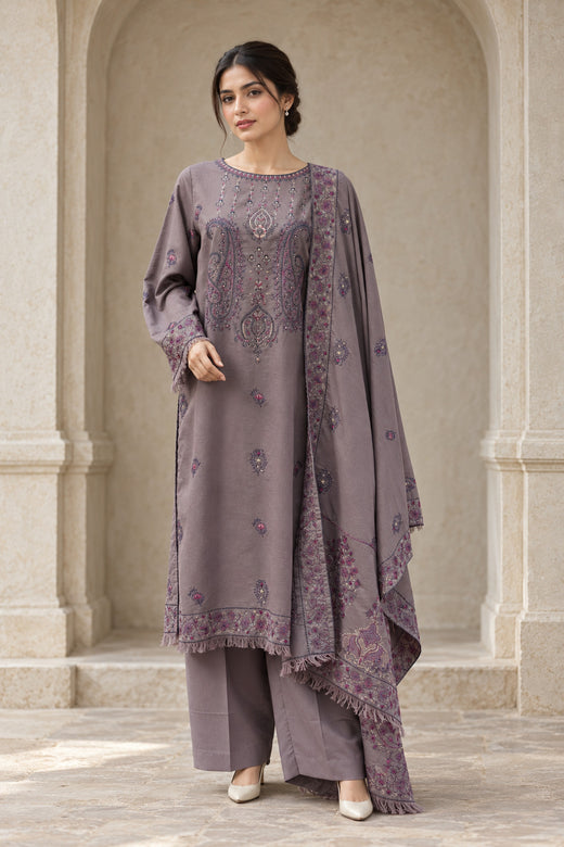 Mauve Karandi Shawl Set