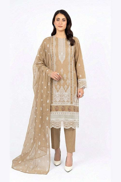 Camel Embroidered Lawn 3 Piece - model