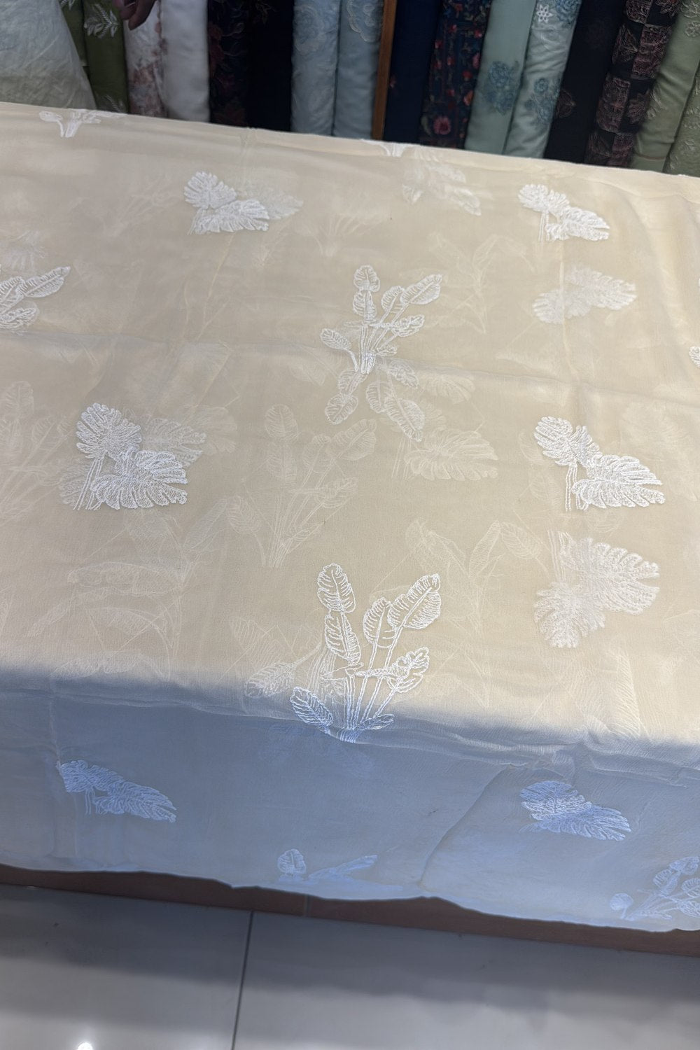 Fabareeze Cream Embroidered Lawn
