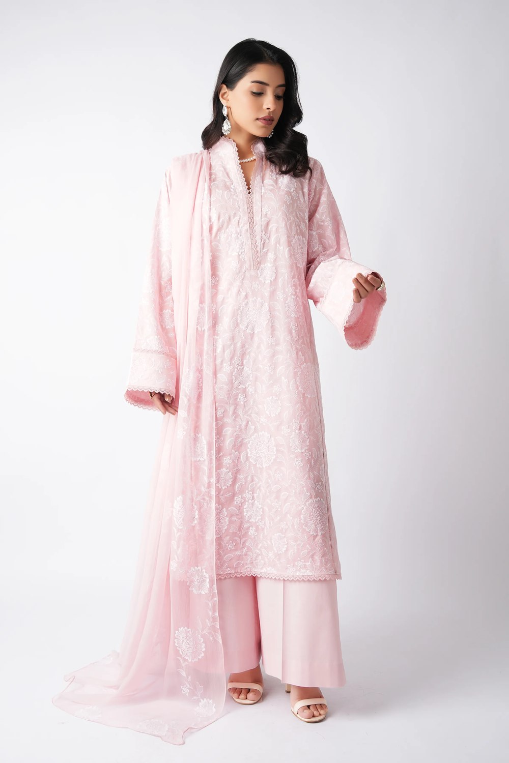 Fabareeze Pink 3 PC Embroidered Lawn